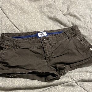 American Eagle Outfitters Women's Brown Low-Rise Cotton Shorts